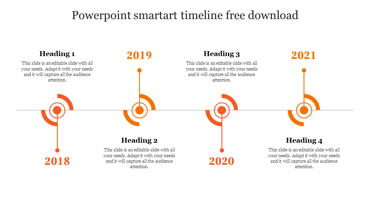 Free - Attractive PowerPoint SmartArt Timeline Free Download